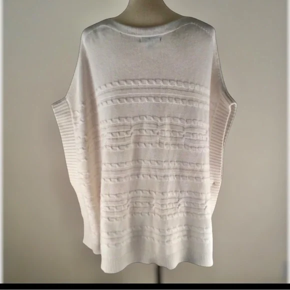 Banana Republic Women’s Size XS/Small Cable Knit Sweater Poncho Cream Beige EUC - Picture 5 of 11
